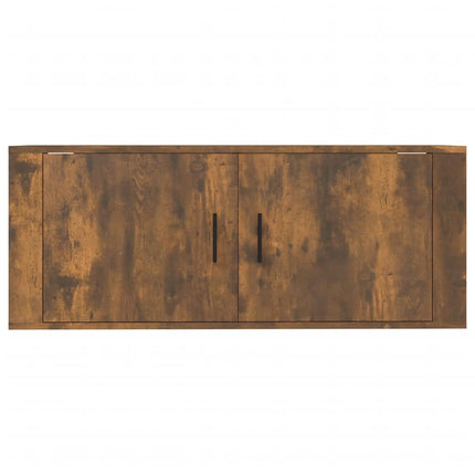 Väggmonterad tv-bänk rökfärgad ek 100x34,5x40 cm
