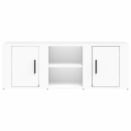 Tv-bänk vit 100x31,5x35 cm konstruerat trä