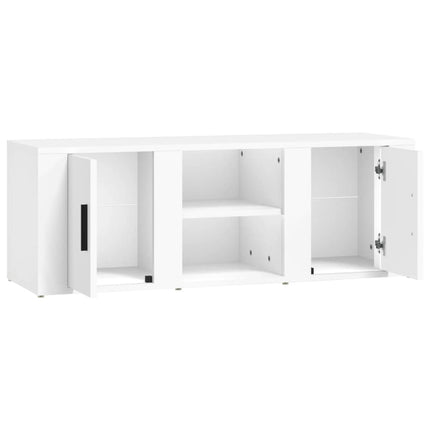 Tv-bänk vit 100x31,5x35 cm konstruerat trä