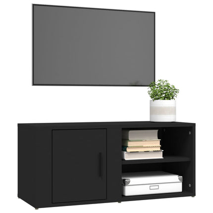 Tv-bänk 2 st svart 80x31,5x36 cm konstruerat trä