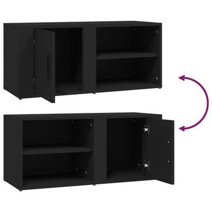 Tv-bänk 2 st svart 80x31,5x36 cm konstruerat trä
