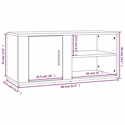 Tv-bänk 2 st svart 80x31,5x36 cm konstruerat trä