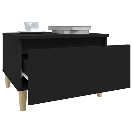 Sidobord svart 50x46x35 cm konstruerat trä