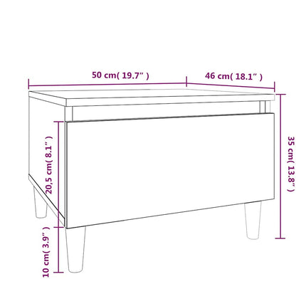 Sidobord svart 50x46x35 cm konstruerat trä