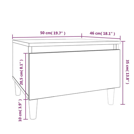 Sidobord sonoma-ek 50x46x35 cm konstruerat trä