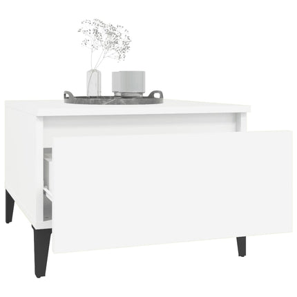Sidobord 2 st vit 50x46x35 cm konstruerat trä