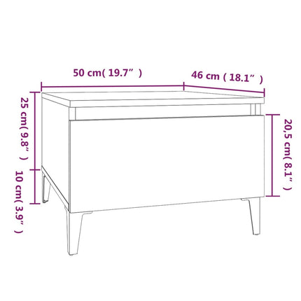 Soffbord rökfärgad ek 50x46x35 cm konstruerat trä