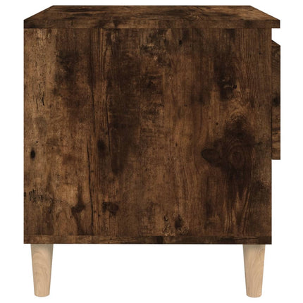 Sängbord rökfärgad ek 50x46x50 cm konstruerat trä