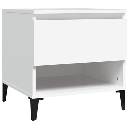 Sidobord 2 st vit 50x46x50 cm konstruerat trä