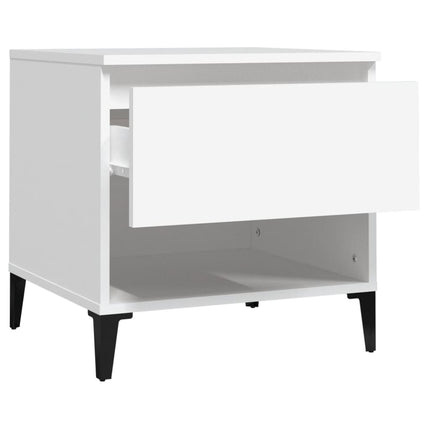 Sidobord 2 st vit 50x46x50 cm konstruerat trä