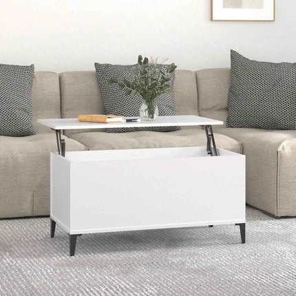 Soffbord vit 90x44,5x45 cm konstruerat trä