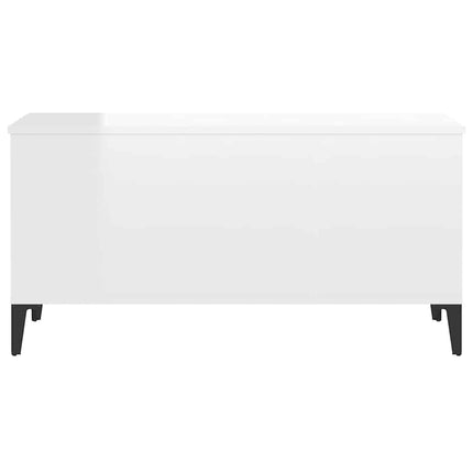Soffbord vit högglans 90x44,5x45 cm konstruerat trä