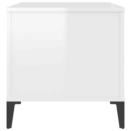 Soffbord vit högglans 90x44,5x45 cm konstruerat trä