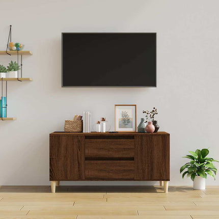 Tv-bänk brun ek 102x44,5x50 cm konstruerat trä