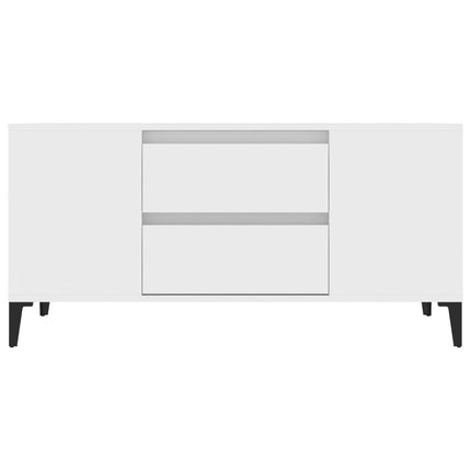 Tv-bänk vit 102x44,5x50 cm konstruerat trä