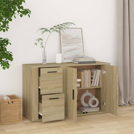 Skänk sonoma-ek 100x33x59,5 cm konstruerat trä