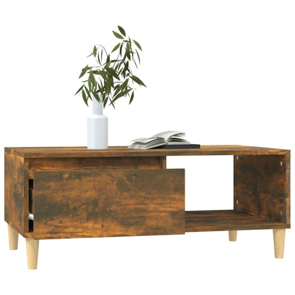 Soffbord rökfärgad ek 90x50x36,5 cm konstruerat trä