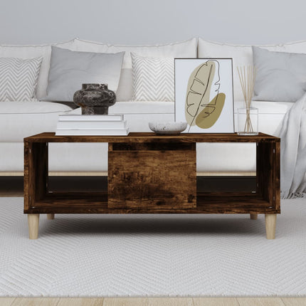 Soffbord rökfärgad ek 90x50x36,5 cm konstruerat trä