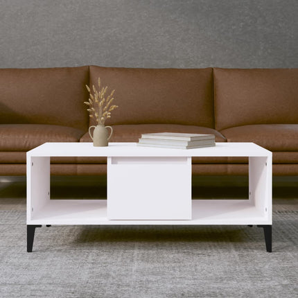 Soffbord vit 90x50x36,5 cm konstruerat trä