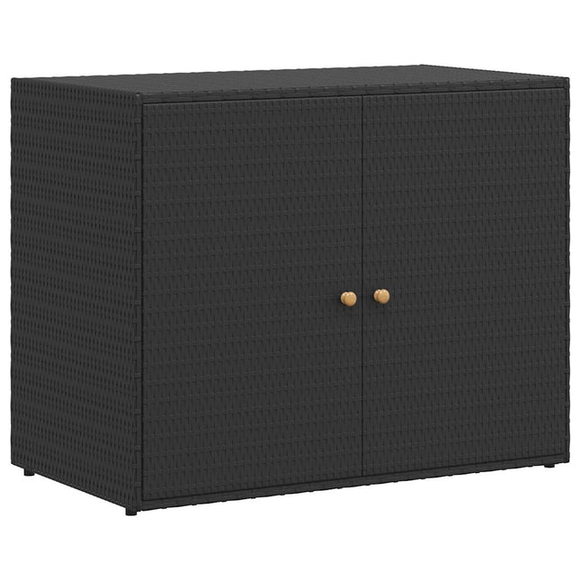 Förvaringsskåp för trädgården svart 100x55,5x80 cm konstrotting