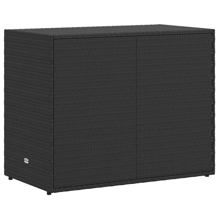 Förvaringsskåp för trädgården svart 100x55,5x80 cm konstrotting