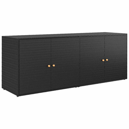 Förvaringsskåp för trädgården svart 198x55,5x80 cm konstrotting