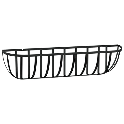 Blomlådor 2 st med kokosfibrer svart 76x21x16 cm stål