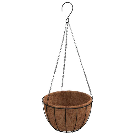 Hängande blomkrukor 4 st kokosfiber svart Ø 35x52 cm stål