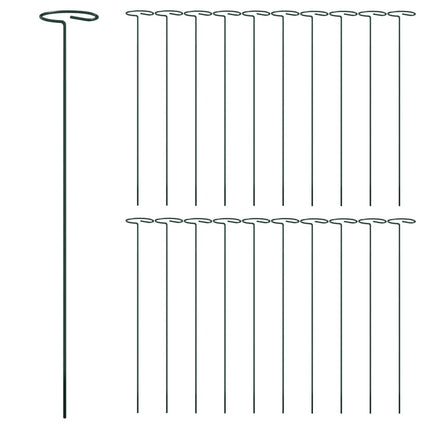 Växtstöd 20 st mörkgrön 40 cm stål