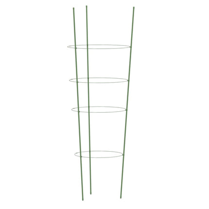 Växtstöd med 4 ringar 5 st grön 90 cm stål