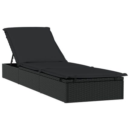 Solsäng 1 st med bord svart konstrotting