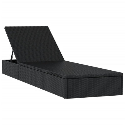 Solsäng 1 st med bord svart konstrotting