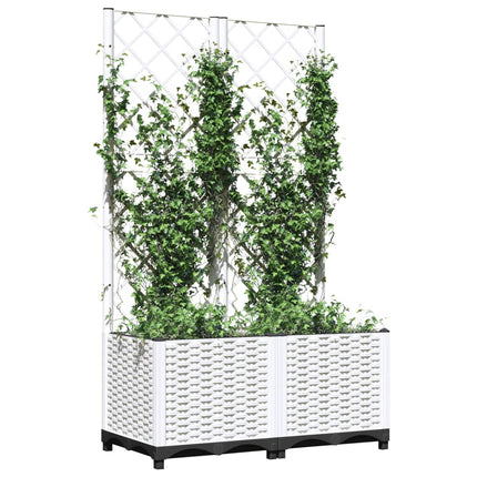 Odlingslåda med spaljé vit 80x40x136 cm PP