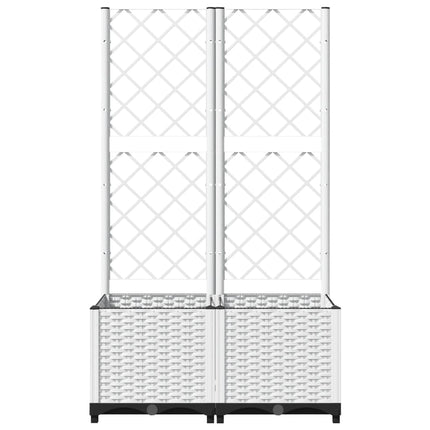 Odlingslåda med spaljé vit 80x40x136 cm PP