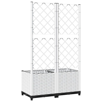 Odlingslåda med spaljé vit 80x40x136 cm PP