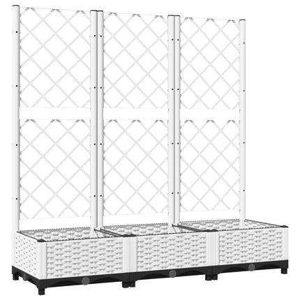 Trädgårdskruka med spaljé vit 120x40x121,5 cm PP