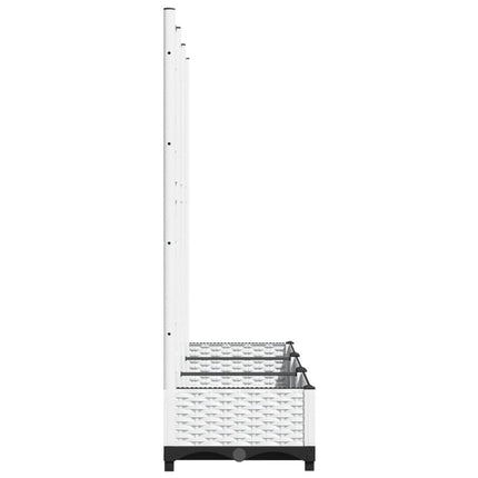 Trädgårdskruka med spaljé vit 120x40x121,5 cm PP