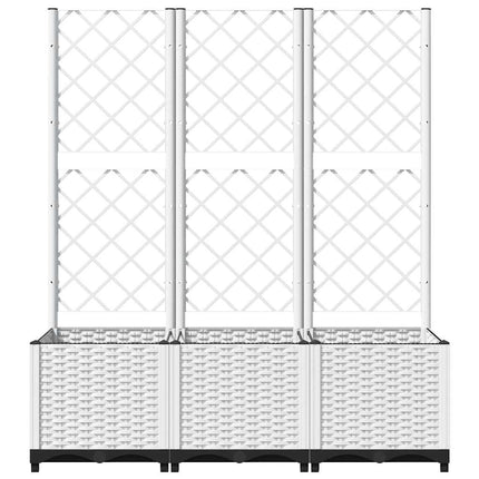 Odlingslåda med spaljé vit 120x40x136 cm PP