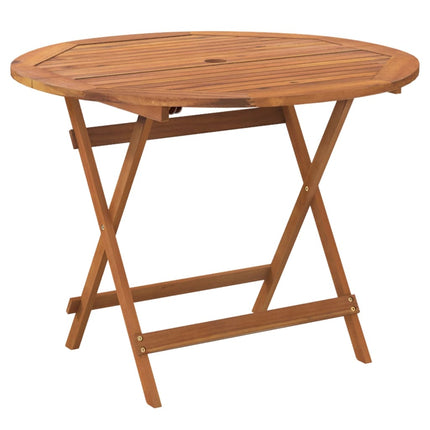 Hopfällbart trädgårdsbord Ø 90x75 cm massivt akaciaträ
