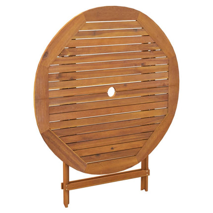 Hopfällbart trädgårdsbord Ø 90x75 cm massivt akaciaträ