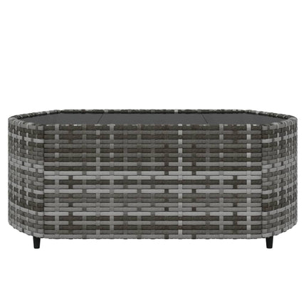 Loungegrupp med dynor 4 delar konstrotting grå