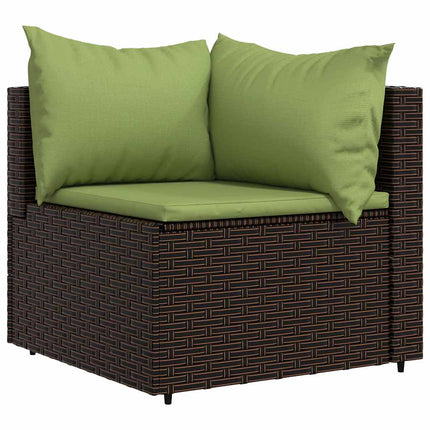 Loungegrupp för trädgården med dynor 4 delar konstrotting brun
