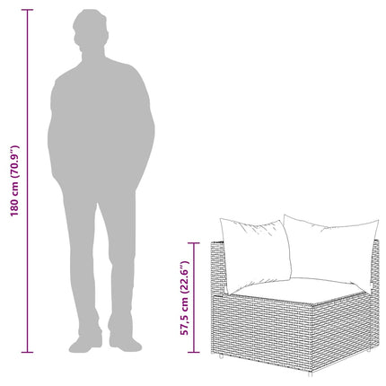 Loungegrupp med dynor 4 delar konstrotting grå
