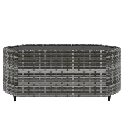 Loungegrupp med dynor 4 delar konstrotting grå