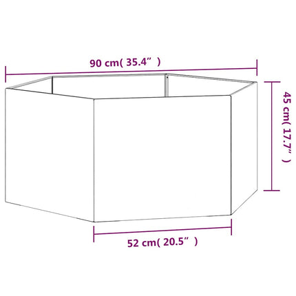 Odlingslåda rostfärgad 90x90x45 cm rosttrögt stål