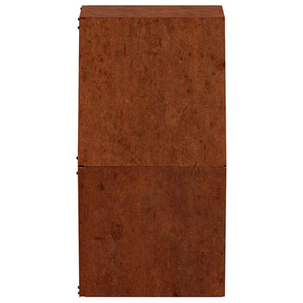 Odlingslådor för vägg 2 st rosttrögt stål 30x10x25 cm