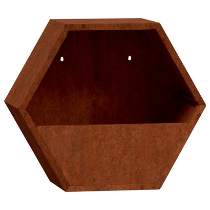 Odlingslådor för vägg 2 st rosttrögt stål 46x10x40 cm
