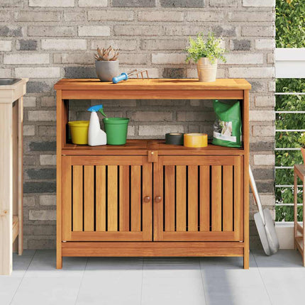 Konsolbord för trädgården 80x35x75 cm massivt akaciaträ