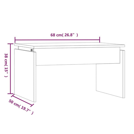 Soffbord rökfärgad ek 68x50x38 cm konstruerat trä