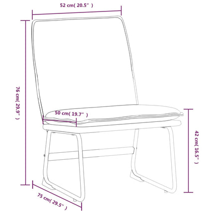 Loungestol svart 52x75x76 cm tyg